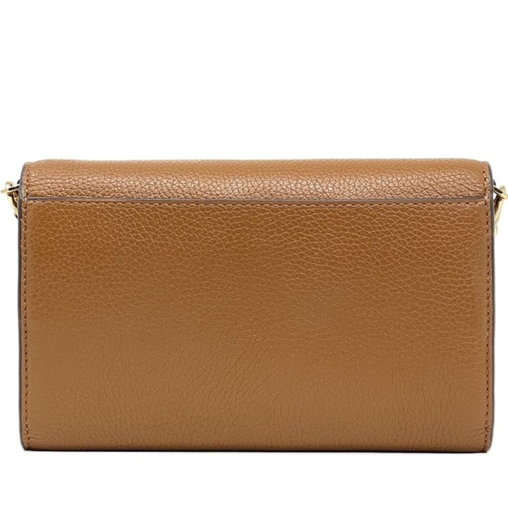 NEW Tory Burch Thea Small Brown Flat Wallet Crossbody Bag Pebbled Leather 75029 - Picture 3 of 7